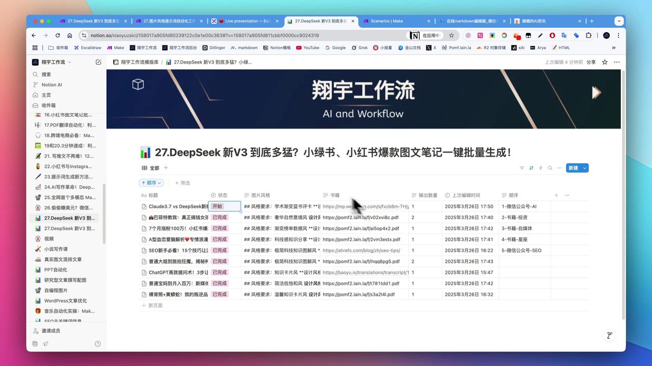 Make教程：DeepSeek V3批量生成小红书爆款图文笔记